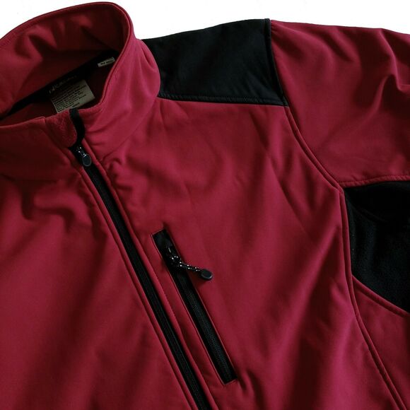 BLACK DIAMOND fleece lined full zip mock neck soft shell jacket red black Sz XL - Picture 4 of 9